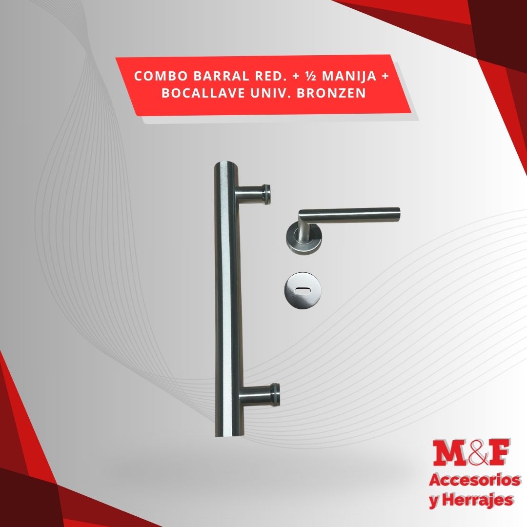 Barral 0.40 cm + 1/2 Manija + Bocallave Acero Inox